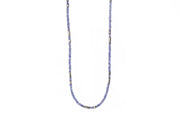 Tanzanite Necklace 3mm Rhodium Plated Silver