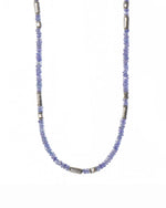 Load image into Gallery viewer, Tanzanite Necklace 3mm Rhodium Plated Silver