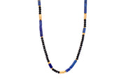 Lapis and Black Spinel Necklace Fair Trade 24K Gold Vermeil