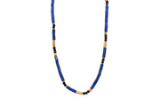 Lapis and Black Spinel 3mm Necklace Fair Trade 24K Gold Vermeil