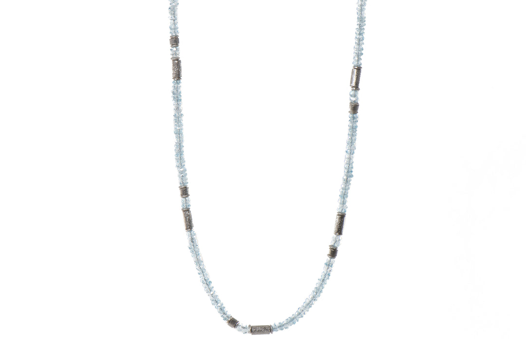 Blue Topaz 3mm Necklace and Bracelet in 24K Fair Trade Gold Vermeil Necklace