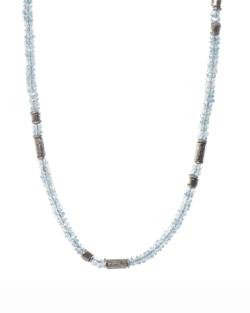 Blue Topaz 3mm Necklace and Bracelet in 24K Fair Trade Gold Vermeil