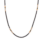 Load image into Gallery viewer, Black Spinel, Labradorite and Grey Pearl Necklace 2mm 24K Fair Trade Gold Vermeil