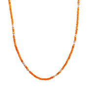 Carnelian and Grey Pearl Necklace 2mm 24K Fair Trade Gold Vermeil