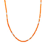 Load image into Gallery viewer, Carnelian and Grey Pearl Necklace 2mm 24K Fair Trade Gold Vermeil
