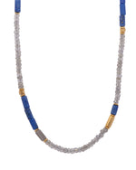 Load image into Gallery viewer, Labradorite and Lapis Jewelry Set in 24K Fair Trade Gold Vermeil Necklace
