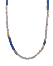 Labradorite and Lapis Jewelry Set in 24K Fair Trade Gold Vermeil Necklace