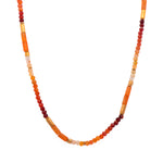 Load image into Gallery viewer, Carnelian and Fire Opal Necklace 24K Fair Trade Gold Vermeil 3mm