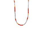 Load image into Gallery viewer, Labradorite and Coral Necklace 24K Fair Trade Gold Vermeil