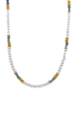 Load image into Gallery viewer, Pearl and Aquamarine Necklace and Bracelet Set Fair Trade 24K Gold Vermeil

