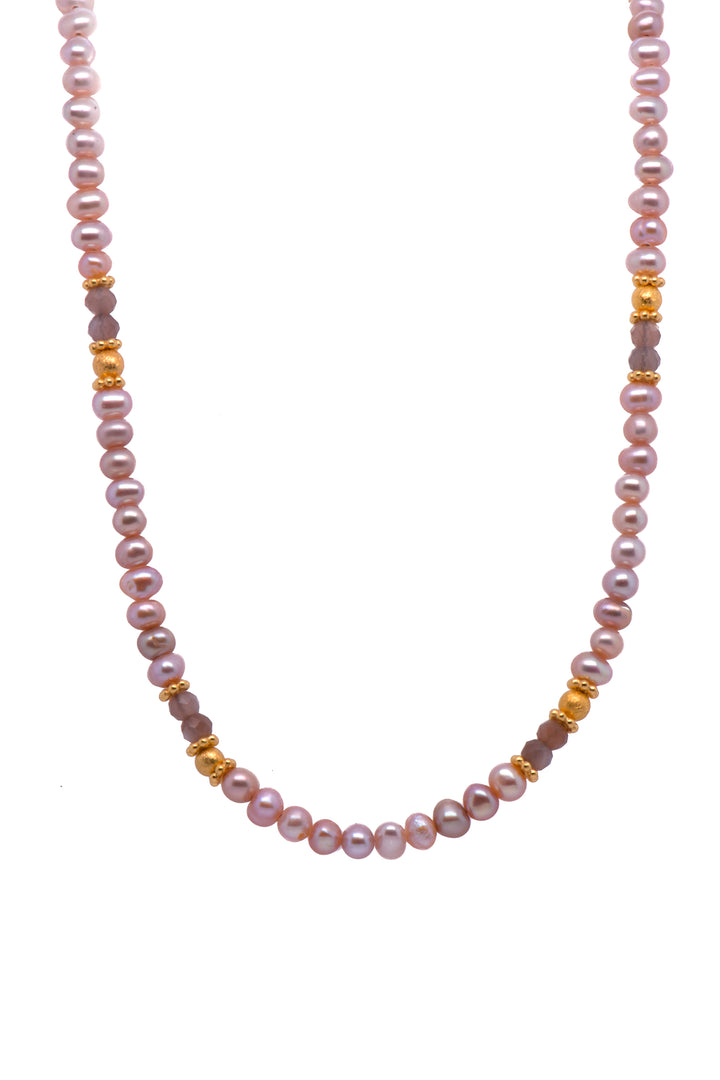 Natural Pearl and Moonstone Jewelry Fair Trade 24K Gold Vermeil Necklace