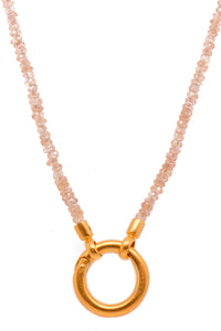 Ring Clasp Zircon Necklace 31.5" 24K Fair Trade Gold Vermeil