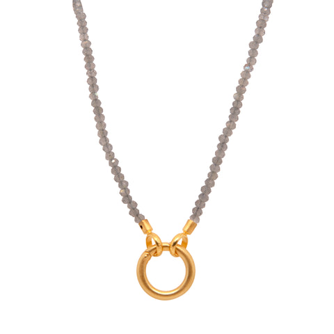 Ring Clasp Labradorite Necklace 31.5" 24K Fair Trade Gold Vermeil