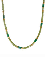 Load image into Gallery viewer, Peridot And Emerald Necklace 4 mm 24K Fair Trade Gold Vermeil