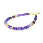 Load image into Gallery viewer, Amethyst 5mm Bracelet and Necklace in 24k Fair Trade Gold Vermeil
