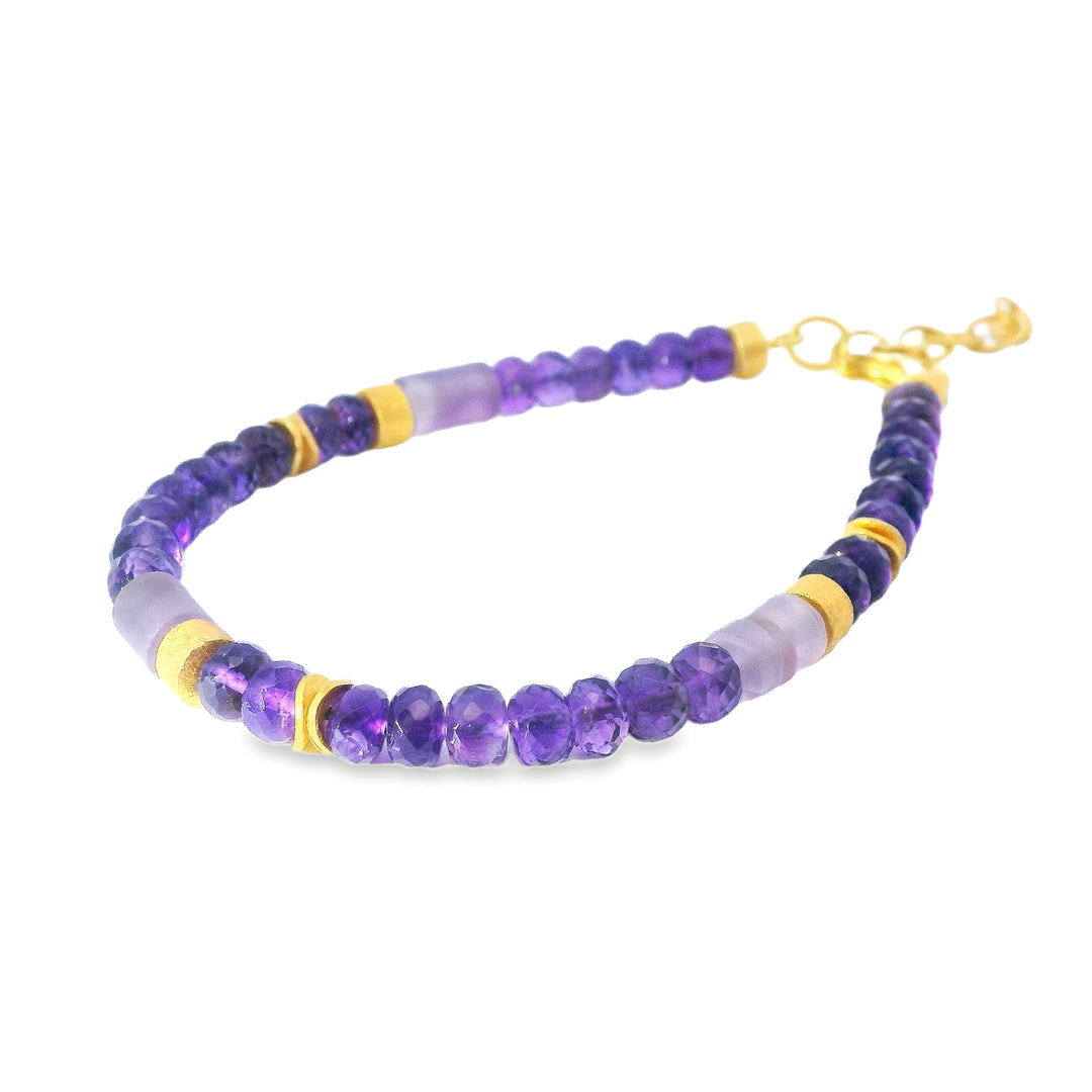 Amethyst 5mm Bracelet and Necklace in 24k Fair Trade Gold Vermeil