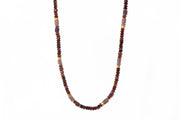 Garnet, Ruby and Rhodonite Bracelet and Necklace 5mm Fair Trade 24K Gold Vermeil Necklace