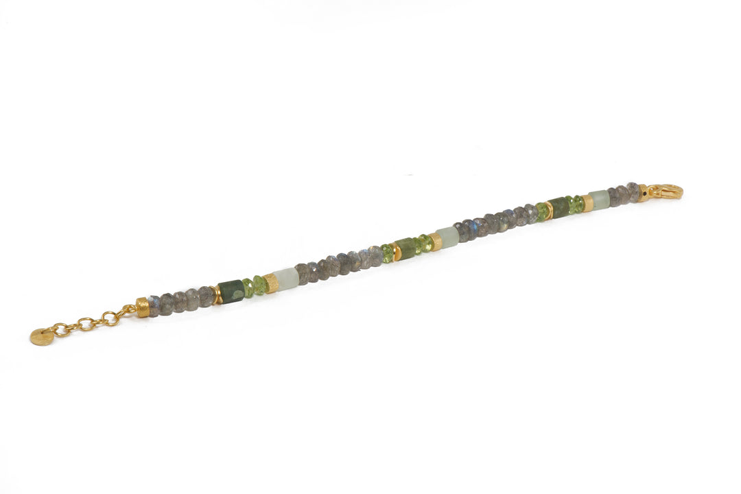 Labradorite Bracelet and Necklace 5mm in 24K Fair Trade Gold Vermeil Bracelet