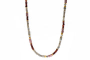 Labradorite, Garnet, Rhodonite and Grey Pearl 5mm Jewelry Set 24K Fair Trade Gold Vermeil Necklace
