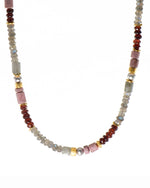 Load image into Gallery viewer, Labradorite, Garnet, Rhodonite and Grey Pearl 5mm Jewelry Set 24K Fair Trade Gold Vermeil