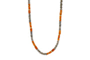 Labradorite and Carnelian Necklace and Bracelet 5mm 24K Fair Trade Gold Vermeil Necklace