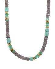 Dumortierite, Sky Blue Topaz, Labradorite Bracelet and Necklace 24K Fair Trade Gold Vermeil Bracelet