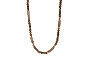 Smoky Quartz 5mm Bracelet and Necklace with Fair Trade 24K Gold Vermeil Necklace