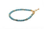 Load image into Gallery viewer, Turquoise Bracelet Fair Trade 24k Gold Vermeil 5mm