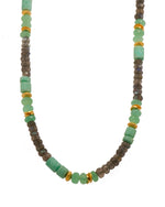 Load image into Gallery viewer, Chrysoprase, Labradorite 5mm Necklace 24K Fair Trade Gold Vermeil