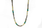 Labradorite, Chrysocolla & Prehnite Necklace 24K Fair Trade Gold Vermeil