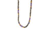 Amethyst and Labradorite 8 mm Necklace and Bracelet with 24K Fair Trade Gold Vermeil Necklace