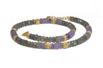 Load image into Gallery viewer, LABRADORITE &amp; AMETHYST 8MM NECKLACE FAIR TRADE 24K GOLD VERMEIL - Joyla Jewelry