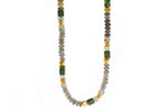 Load image into Gallery viewer, Prehnite and Labradorite Necklace 8mm 24K Fair Trade Gold Vermeil