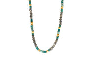 Turquoise, Labradorite, and Chrysocolla 8mm Jewelry Set with 24K Fair Trade Gold Vermeil Necklace