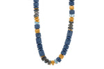 Load image into Gallery viewer, Dumortierite, Sky Blue Topaz, Labradorite 8mm Necklace 24K Fair Trade Gold Vermeil