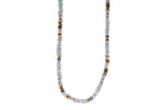Load image into Gallery viewer, Aquamarine Chips, Rose Quartz, Smoky Quartz and Pearls 5mm Necklace 24K Fair Trade Gold Vermeil