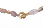 Load image into Gallery viewer, FLAME, ROSE QUARTZ, PINK OPALITE &amp; PEARLS NECKLACE FAIR TRADE GOLD VERMEIL - Joyla Jewelry
