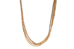 Load image into Gallery viewer, Multi Strand Peach Moonstone, Smoky Quartz, Natural Pearls and Gold Tube Jewelry 24K Fair Trade Gold Vermeil Necklace