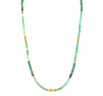 Load image into Gallery viewer, Chrysoprase and Malachite 3MM Necklace 24K Gold Vermeil
