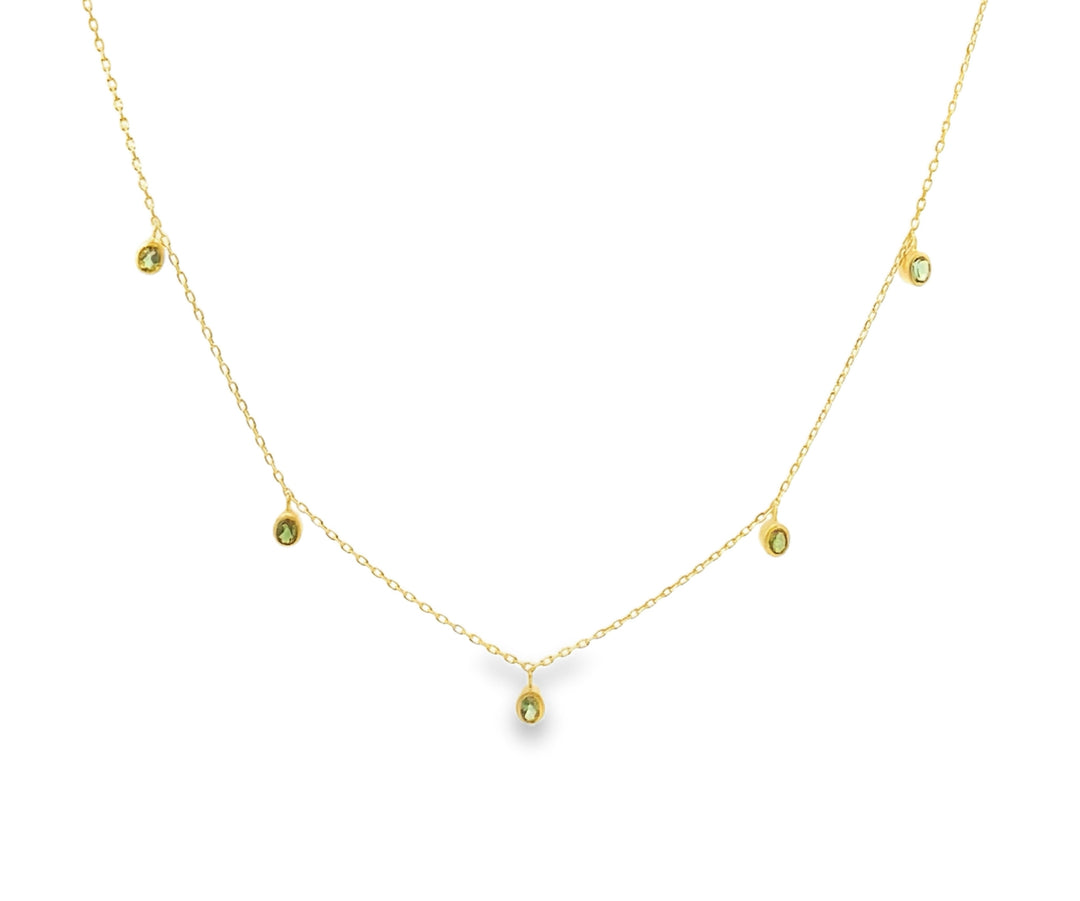 Five Stone Flirt Necklace 24K Gold Vermeil