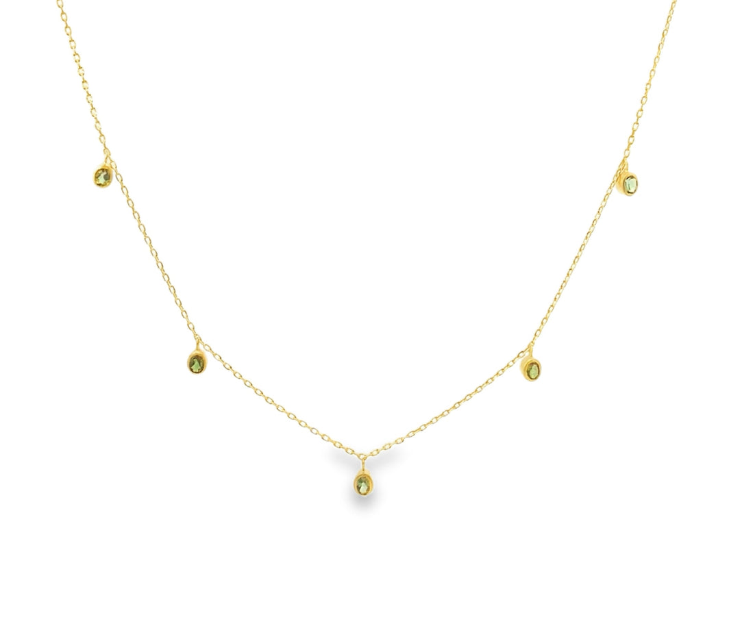 Five Stone Flirt Necklace 24K Gold Vermeil