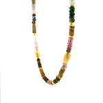 Load image into Gallery viewer, Multi Tourmaline 4MM Beaded Necklace 24K Gold Vermeil