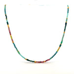 Load image into Gallery viewer, Multi Color Faceted Beaded Necklace 3MM 24K Gold Vermeil
