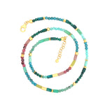 Load image into Gallery viewer, Multi Color Faceted Beaded Necklace 3MM 24K Gold Vermeil
