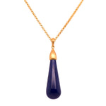 Load image into Gallery viewer, Drop Cabochon Pendant 24K Gold Vermeil in Various Gemstones