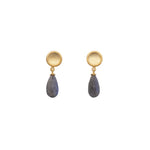 Load image into Gallery viewer, Sun Drop Stone Faceted Earrings 24K Gold Vermeil Labradorite