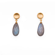 Sun Small Drop Earrings 24K Gold Vermeil Labradorite