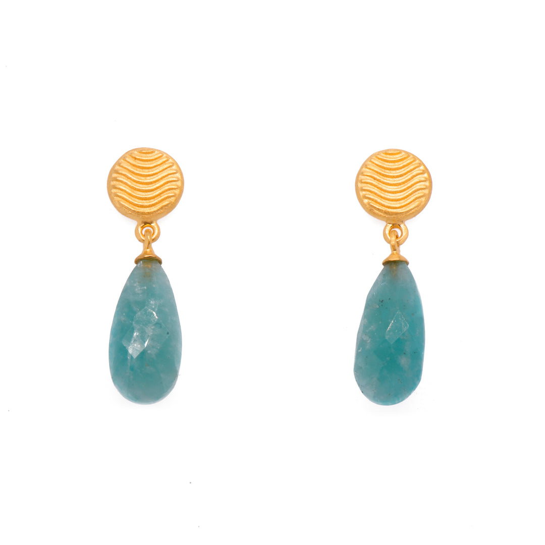 Serenity Teardrop Earrings 24K Gold Vermeil Amazonite