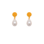 Load image into Gallery viewer, Serenity Teardrop Earrings 24K Gold Vermeil Pearl