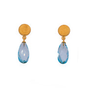 Serenity Teardrop Earrings 24K Gold Vermeil Sky Blue Topaz
